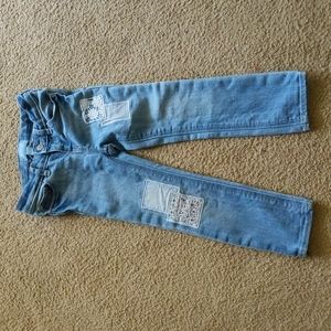Gap Light Wash Patch Skinny Fit Adjustable Waist Jeans Size Girls 4